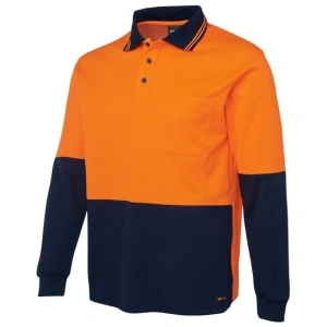 JB's Hi Vis L/S Cotton Back Polo - Thumbnail Image 1