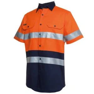JB'S Hi Vis S/S (D+N) 190G Work Shirt - Thumbnail Image 1