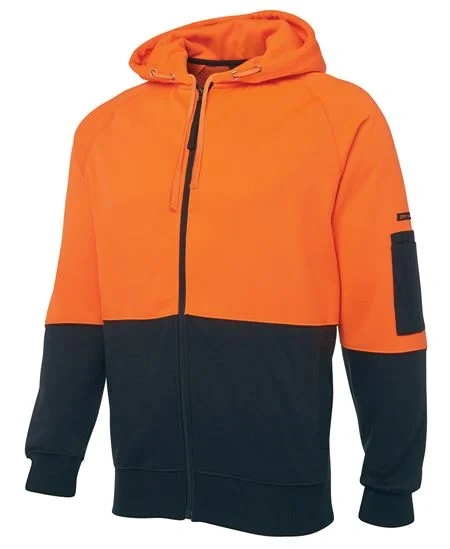 JB's Hi Vis Full Zip Fleecy Hoodie - Image 1