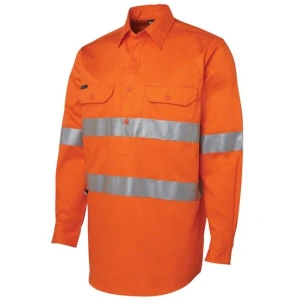 JB's Hi Vis (D+N) Close Front L/S 190g Work Shirt - Thumbnail Image 1
