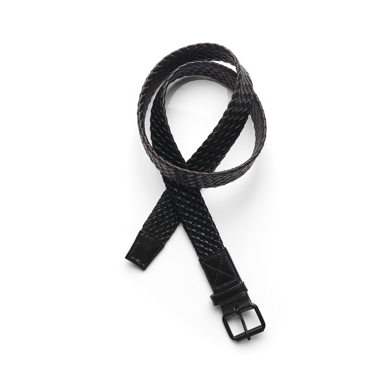 Braided Leather Belt BLACK