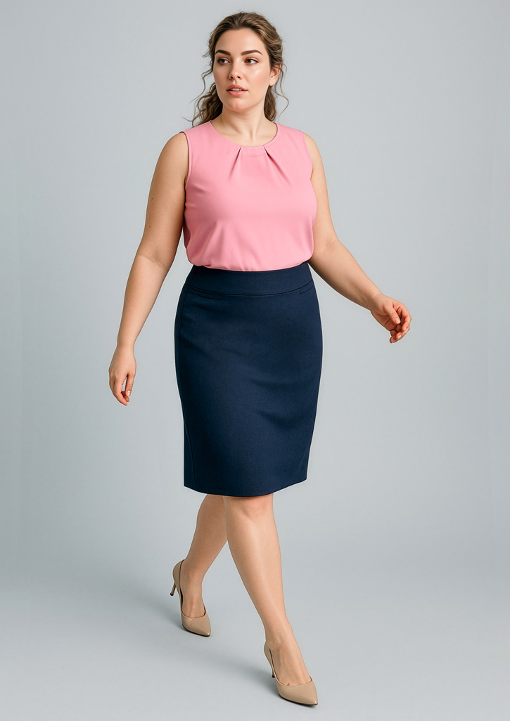 Womens Cool Stretch Relaxed Fit Lined Skirt Navy