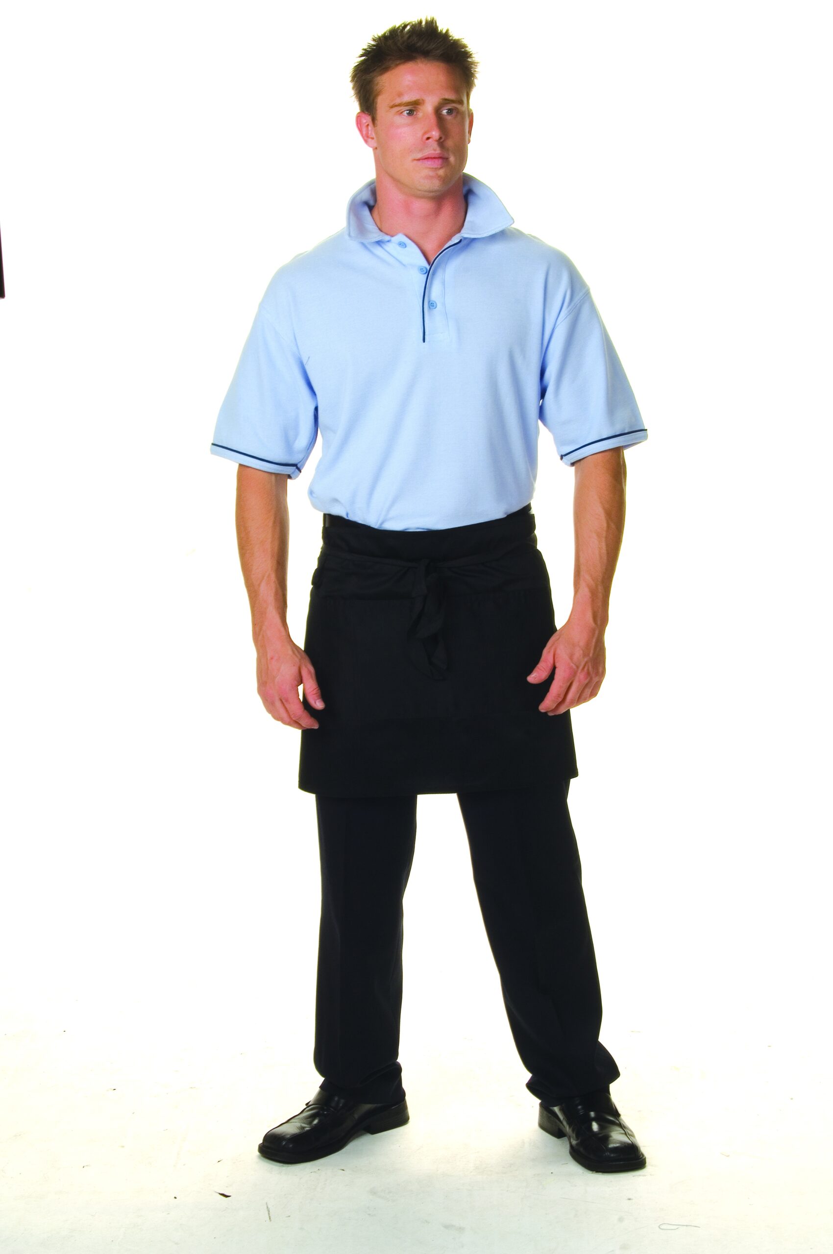 P/C Short Apron With Pocket Black