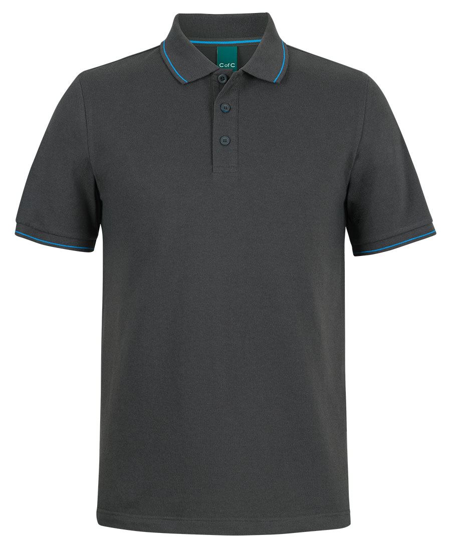 C of C Classic Polo Gunmetal/Aqua
