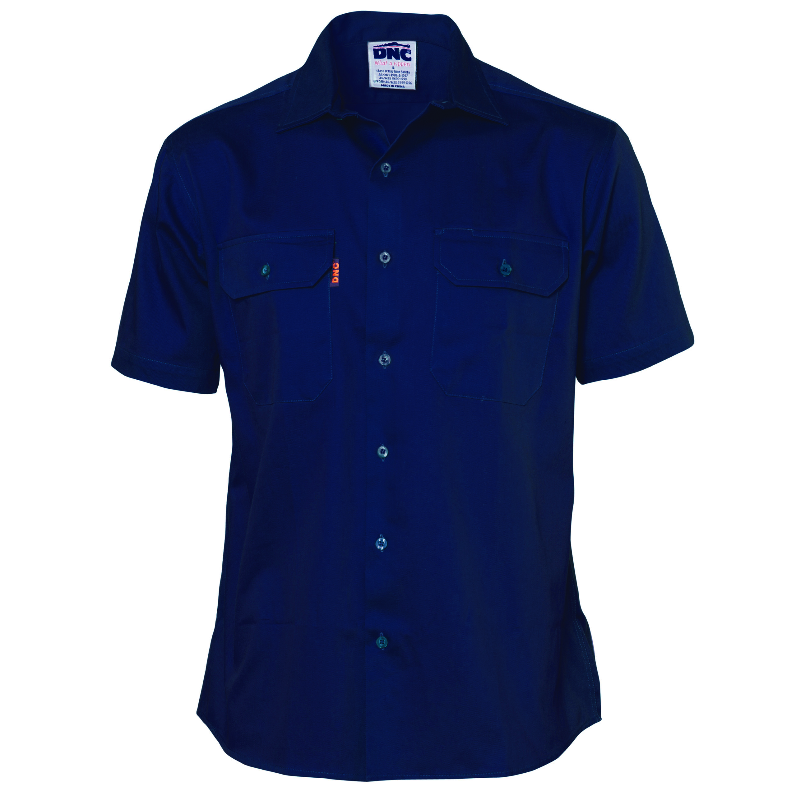 Cotton Drill Work Shirt - Short Sleeve Navy