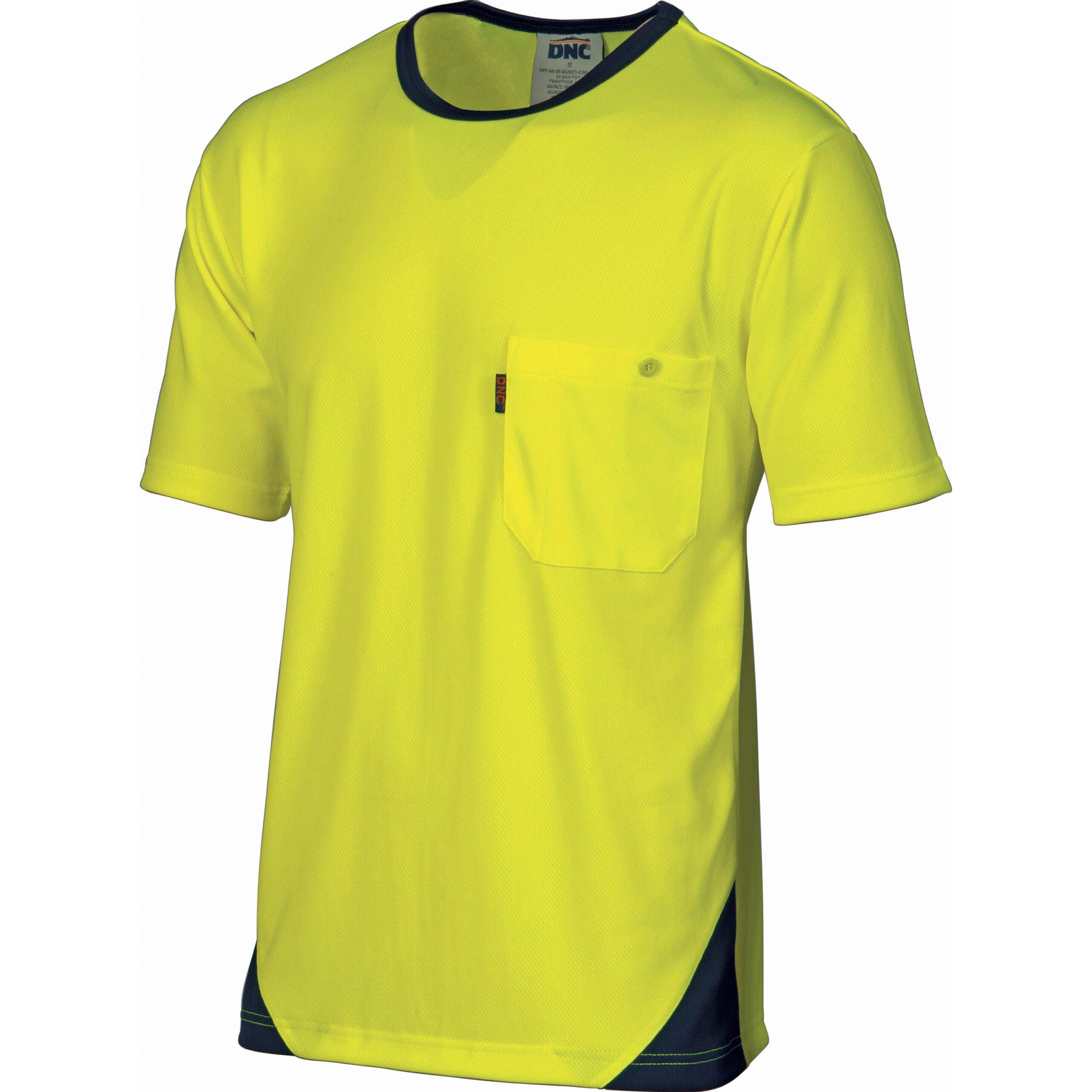 HiVis Cool-Breathe Tee - short sleeve Yellow/Navy