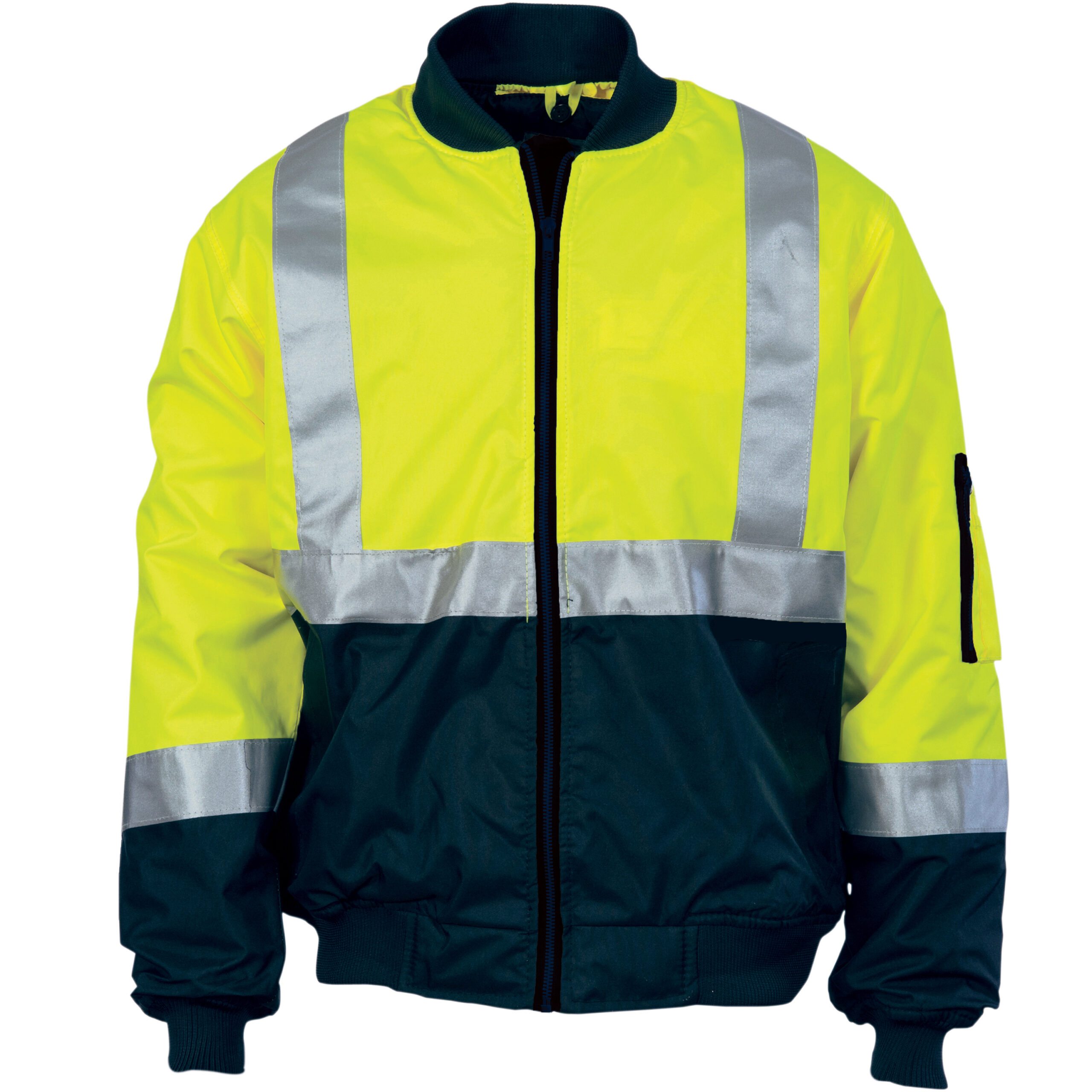HIVIS 2 TONE BOMBER JACKET WITH CSR R/TAPE Yellow/Navy