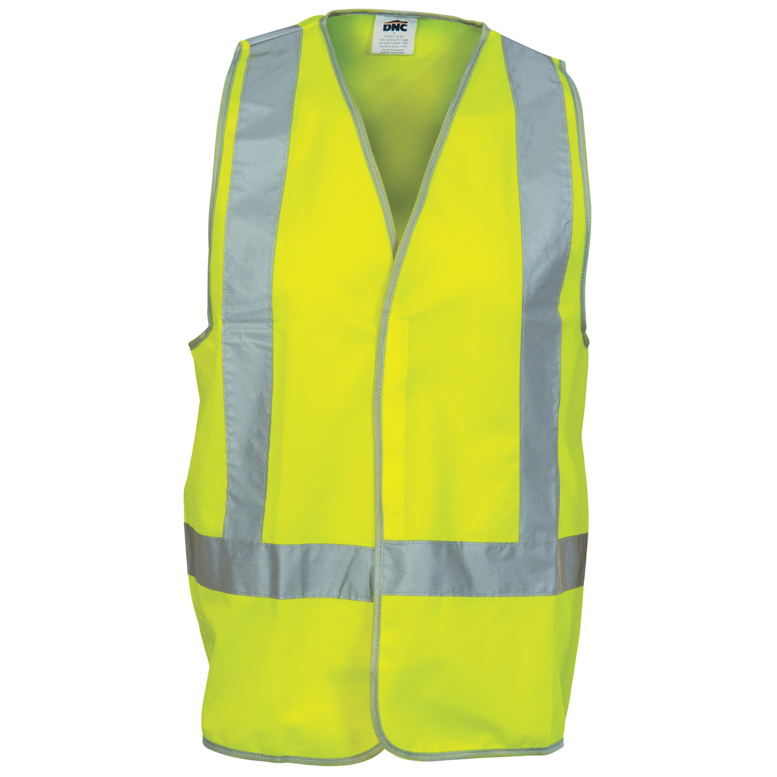 Day/Night Cross Back Safety Vests Yellow