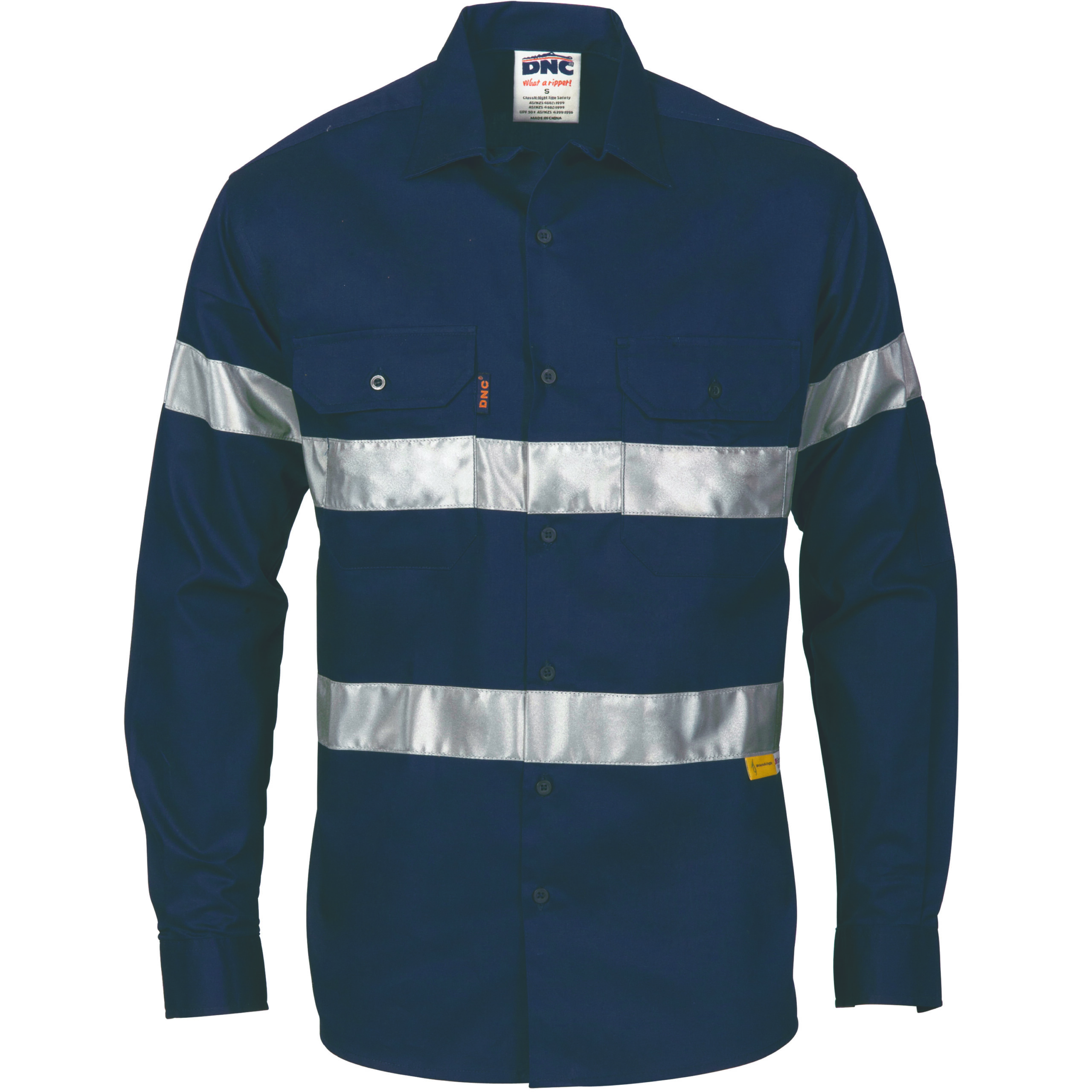 HiVis Drill Shirt with 3M R/Tape
- long sleeve Navy