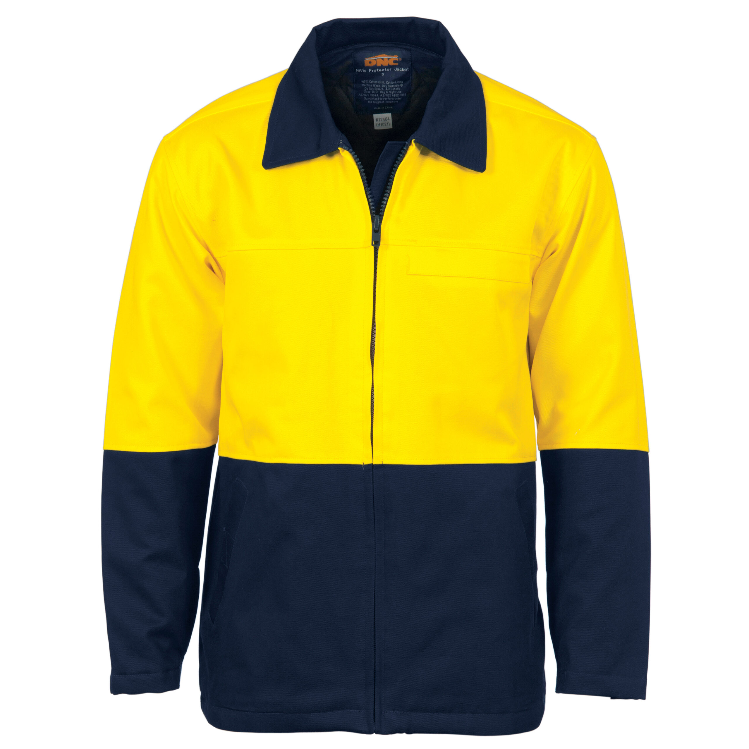 HiVis Two Tone Protect or Drill Jacket Yellow/Navy