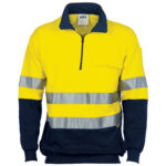 HiVis Two Tone 1/2 Zip Cotton Fleecy
Windcheater with 3M R/Tape Yellow/Navy