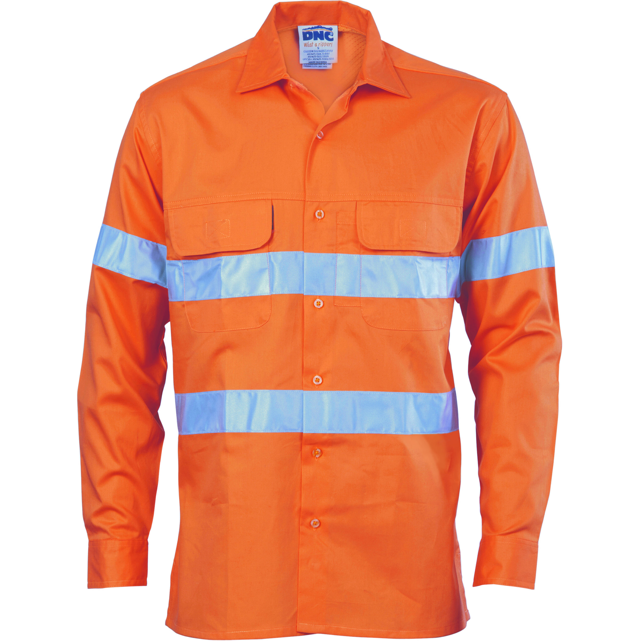HiVis 3 Way Cool-Breeze Cotton Shirt with 3M
R/Tape - Long sleeve Orange