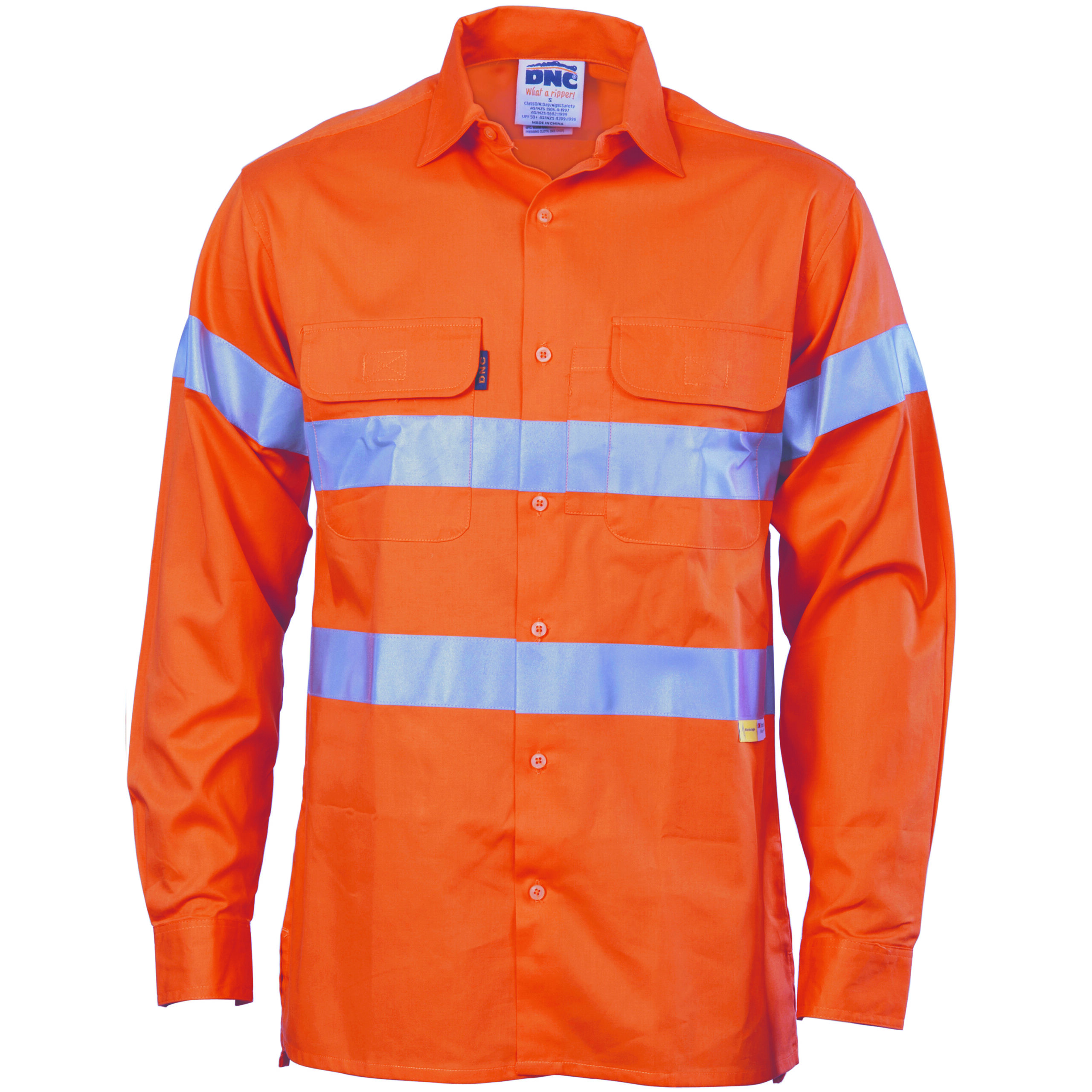 HiVis Cool-Breeze Cotton Shirt with 3M 8906
R/Tape - Long sleeve Orange