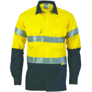 HiVis Cool-Breeze Cotton Shirt with 3M 8906
R/Tape - Long sleeve Yellow/Navy