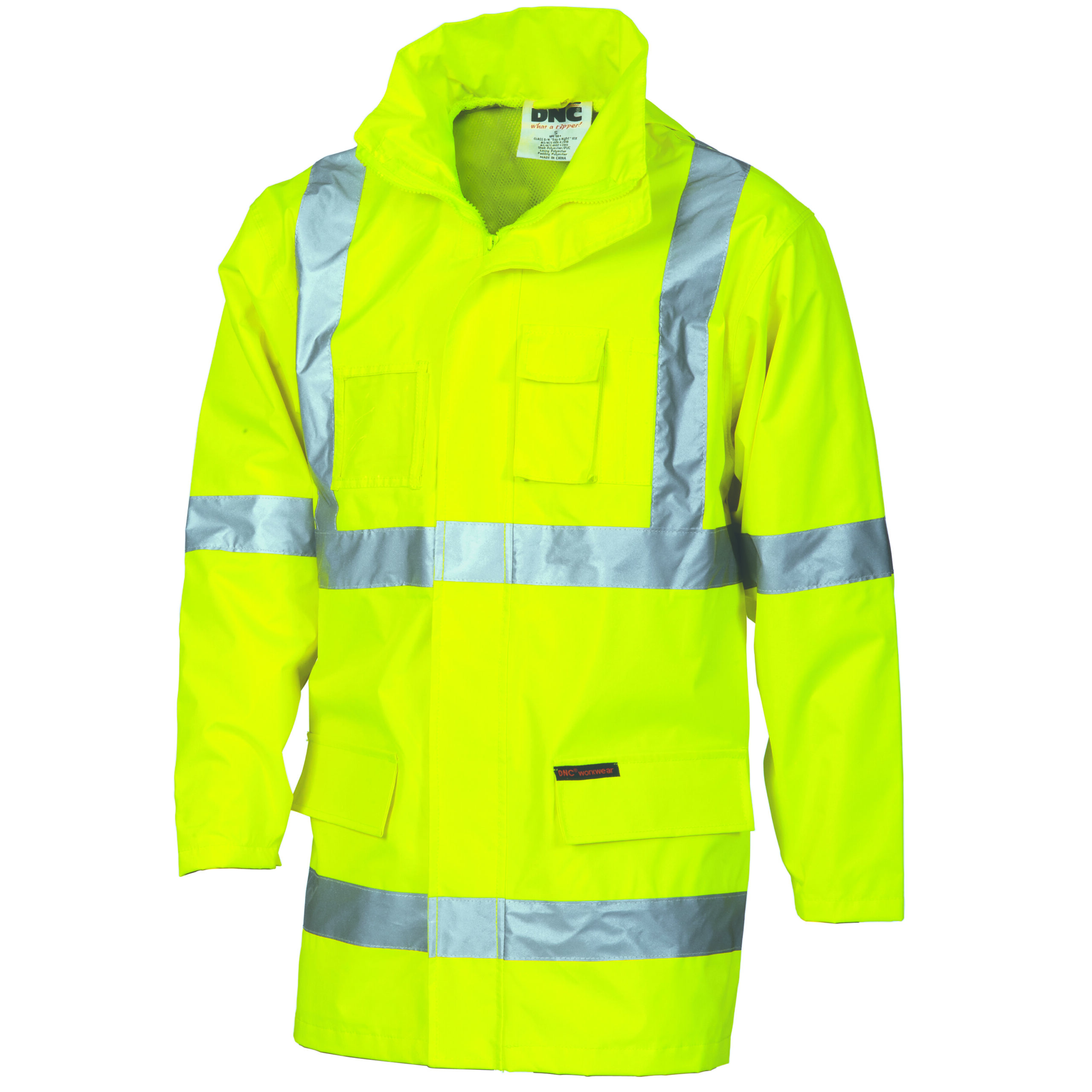 HiVis Cross Back D/N “2 in 1” Rain Jacket Yellow