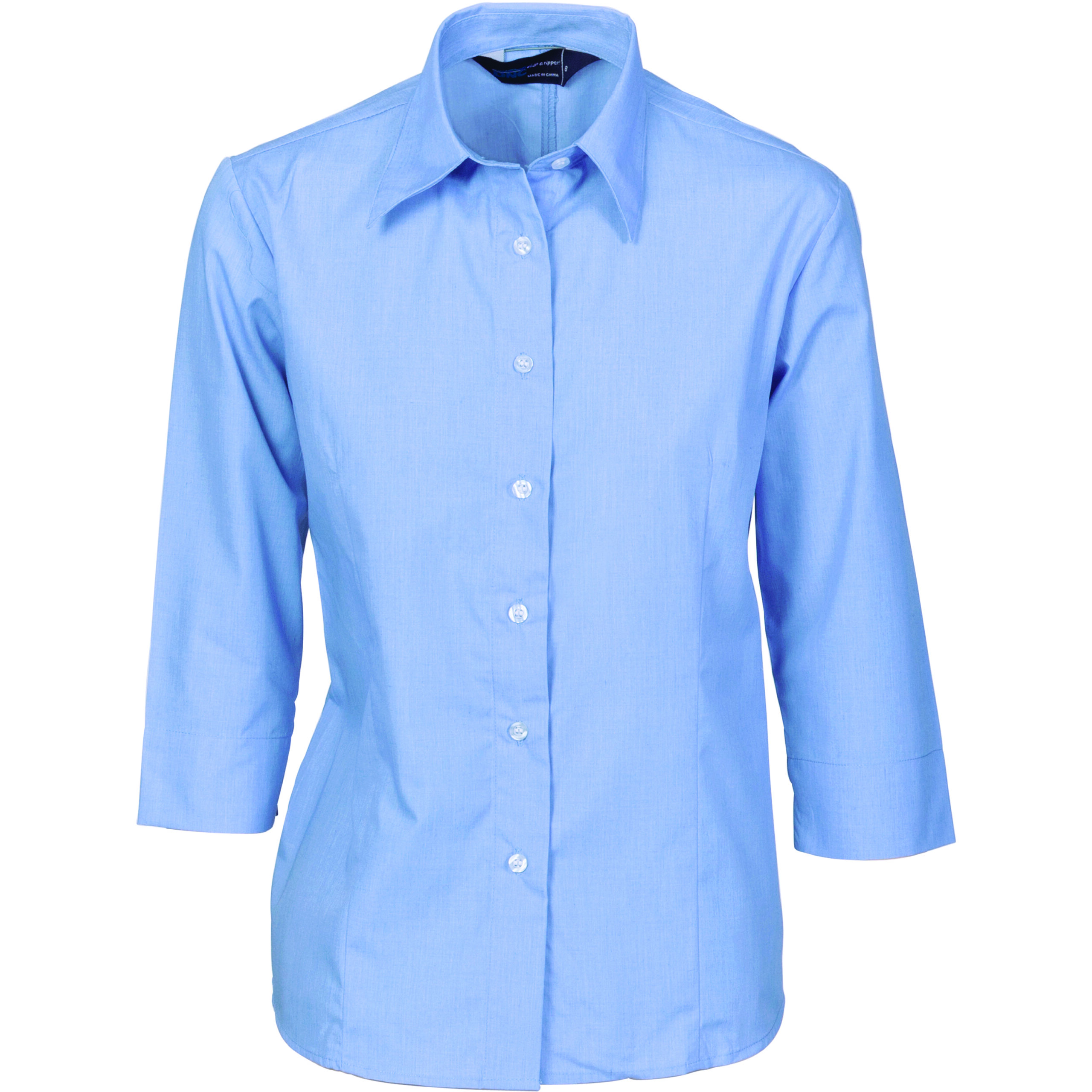 Ladies Regular Collar, Blouse - 3/4 Sleeve Chambray