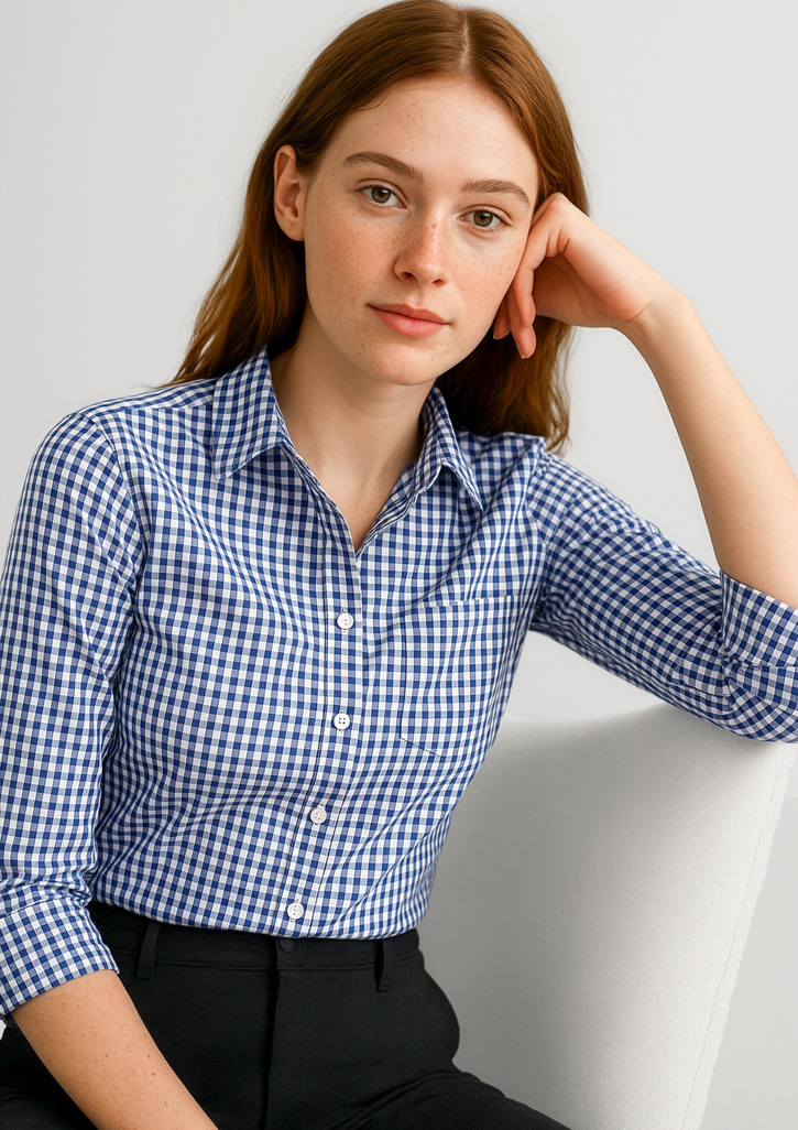 Womens Springfield 3/4 Sleeve Shirt French Navy