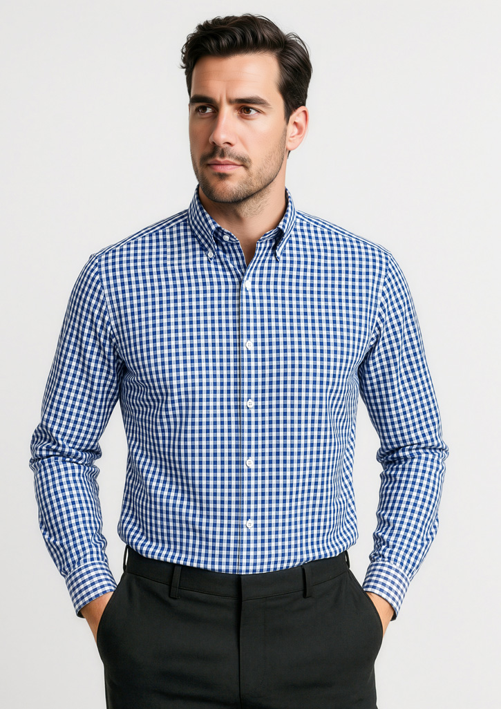 Mens Springfield Long Sleeve Shirt French Navy
