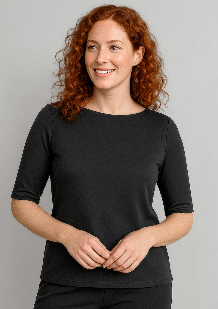 Womens Camille Short Sleeve T-Top Black