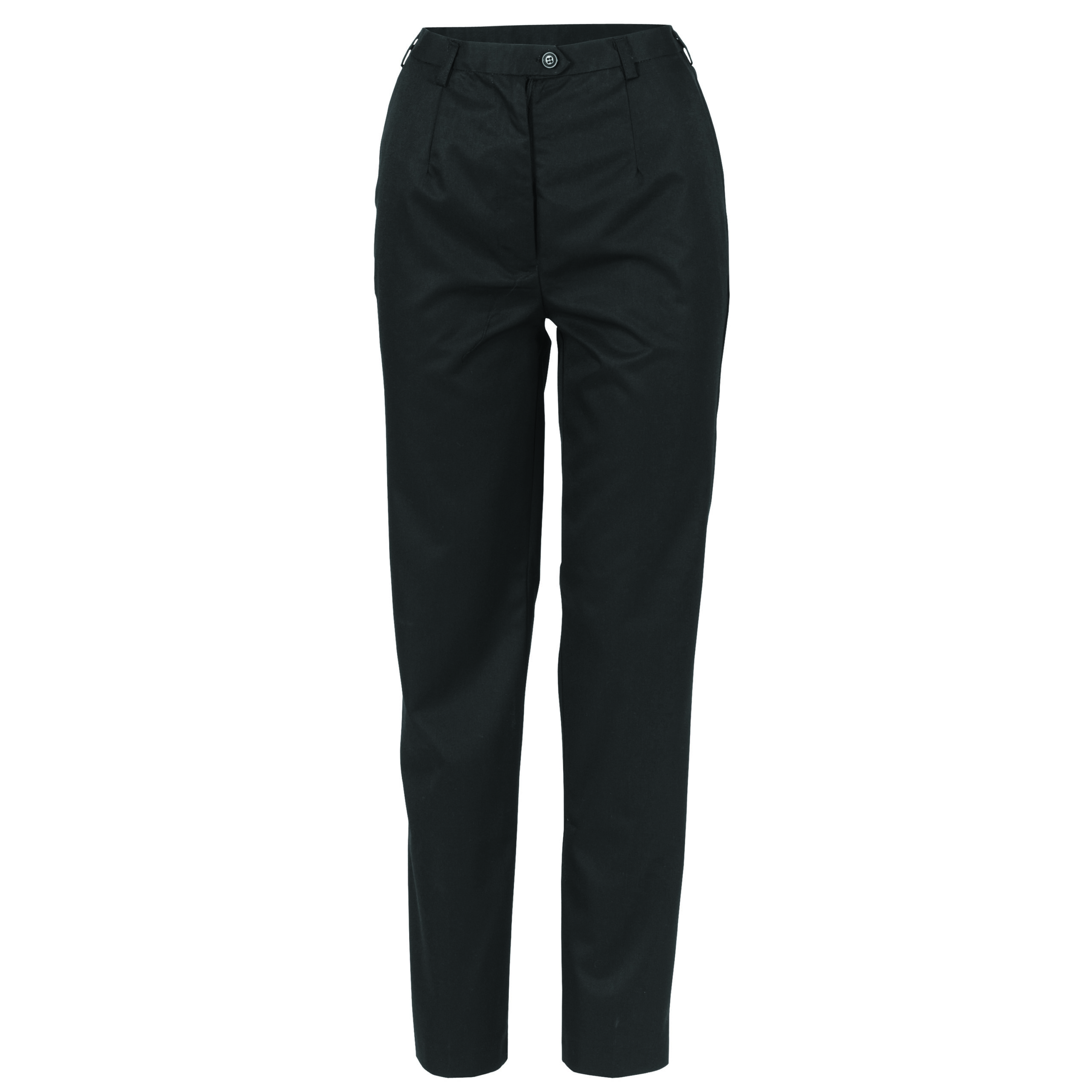 Ladies P/V Flat Front Pants Black