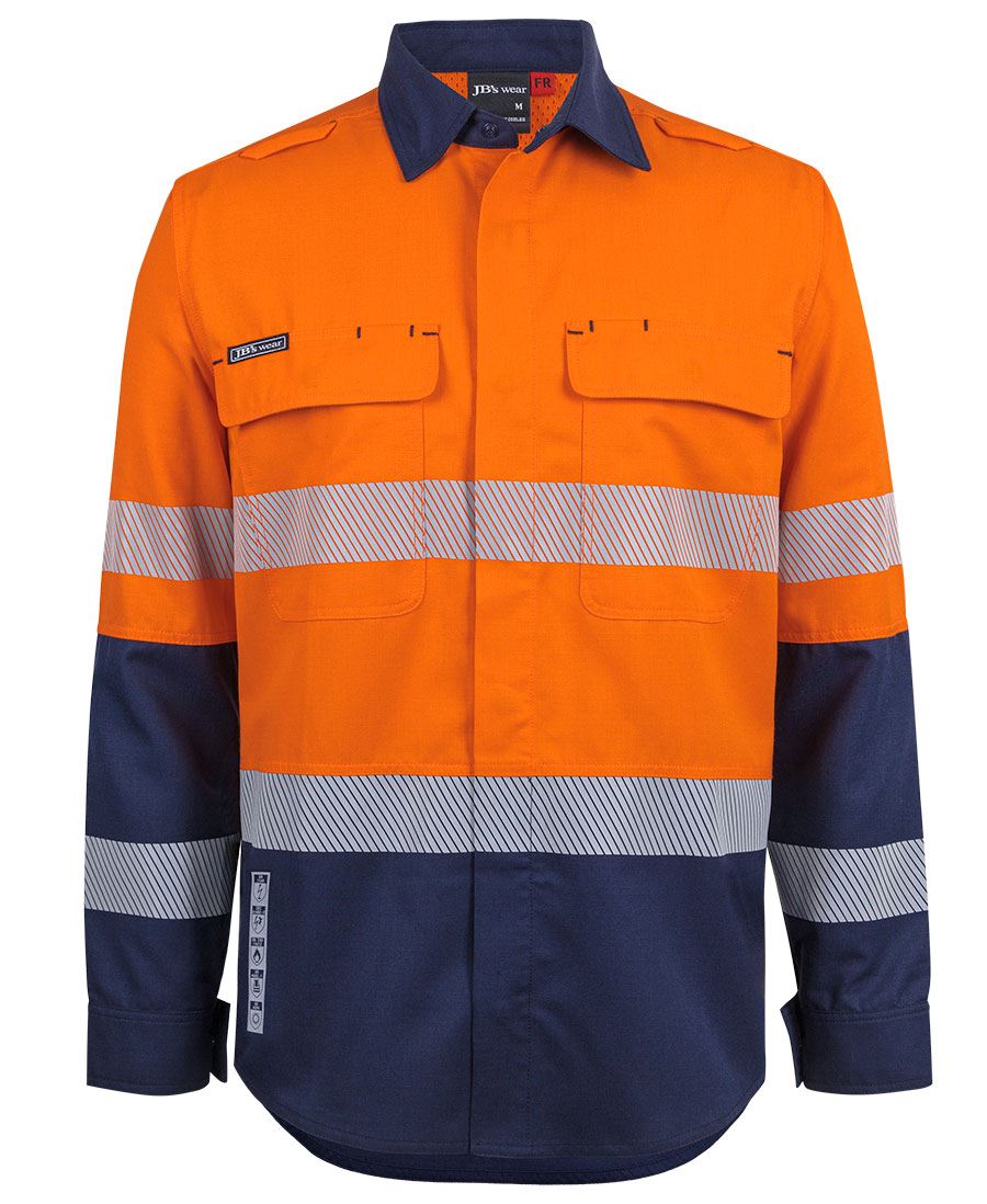 JB's FR PPE2 D+N Biomotion L/S Work Shirt Orange/Navy