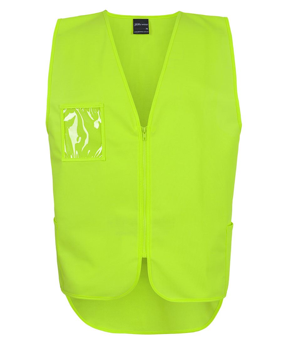 JB's Hi Vis Zip Drop Tail Safety Vest Lime