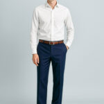 Mens Cool Stretch Flat Front Pant (Stout) Navy