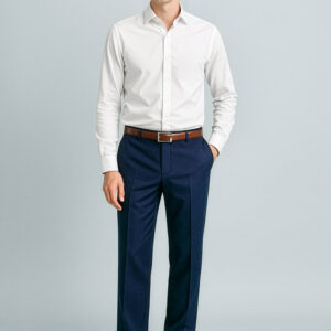 Mens Cool Stretch Flat Front Pant (Stout) Navy