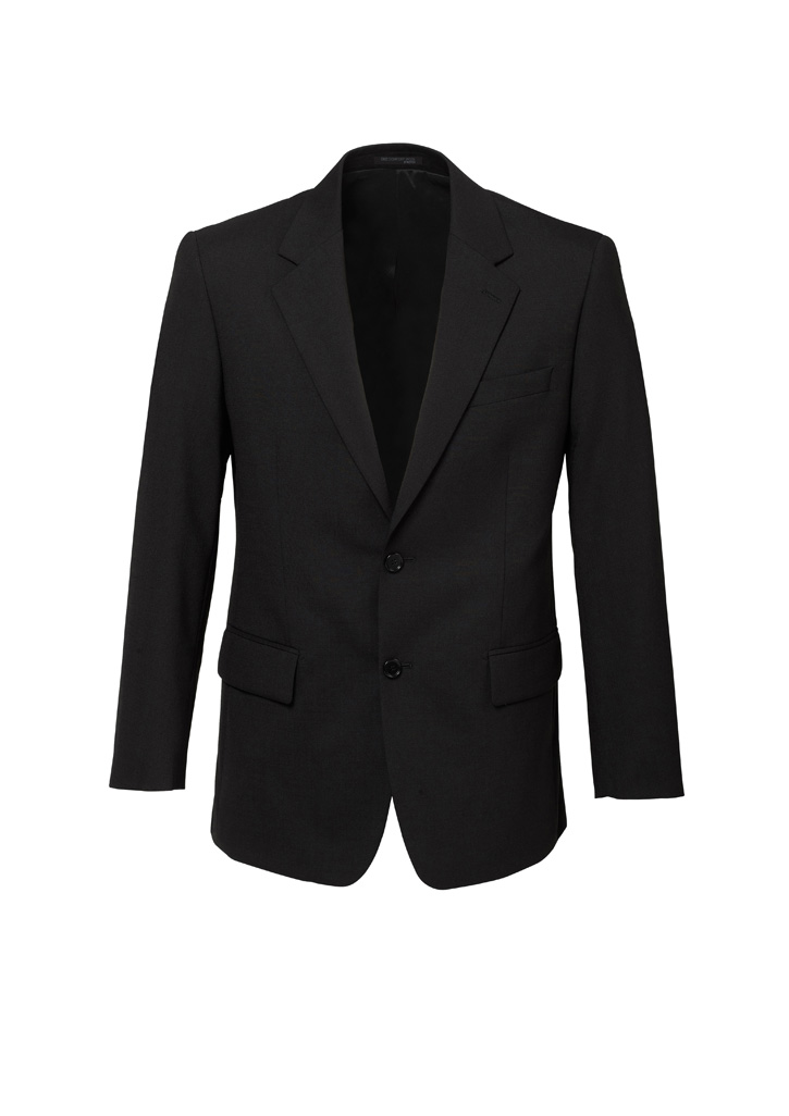Mens Comfort Wool Stretch 2 Button Classic Jacket Black