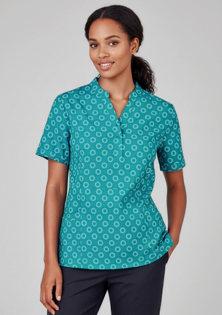 Womens Florence Daisy Print Tunic Teal