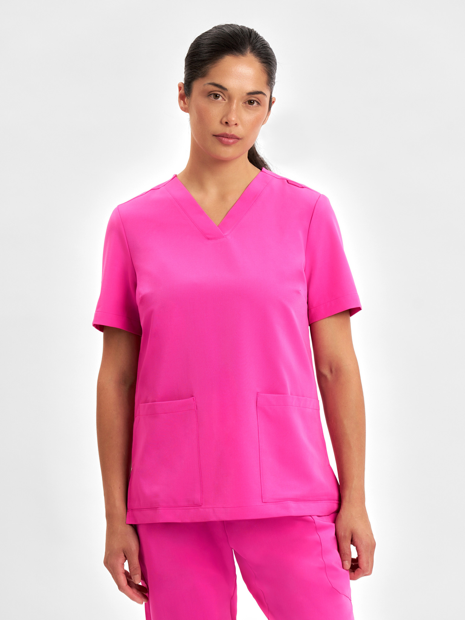 Womens Pink V-Neck Scrub Top Pink