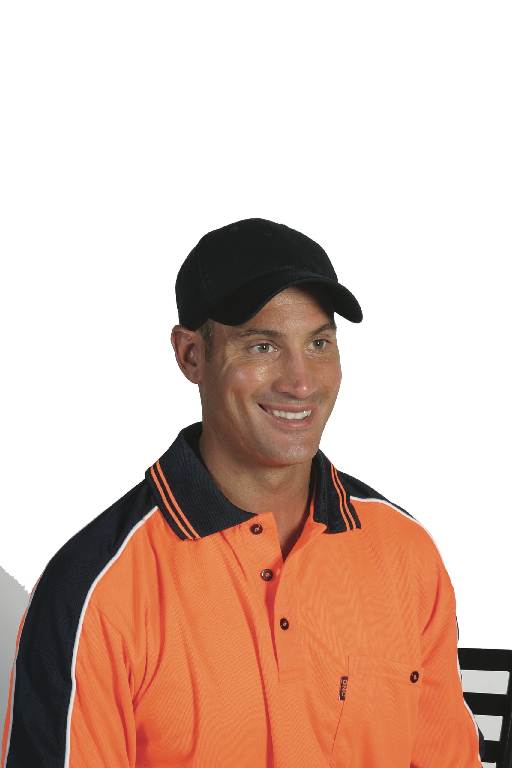 cotton cap with velcro strap Black