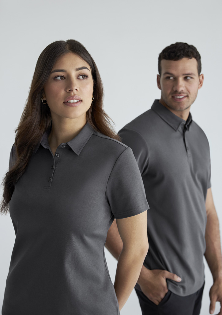 Womens Lotus Short Sleeve Polo Charcoal