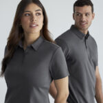 Mens Lotus Short Sleeve Polo Charcoal