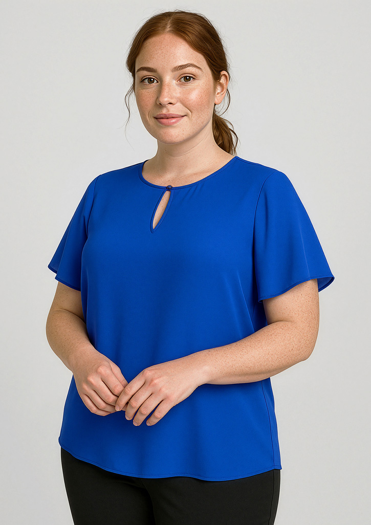 Womens Vienna Short Sleeve Blouse Cobalt