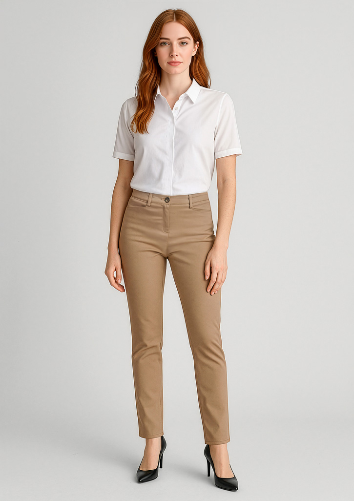 Womens Slim Leg Stretch Chino Pant Desert