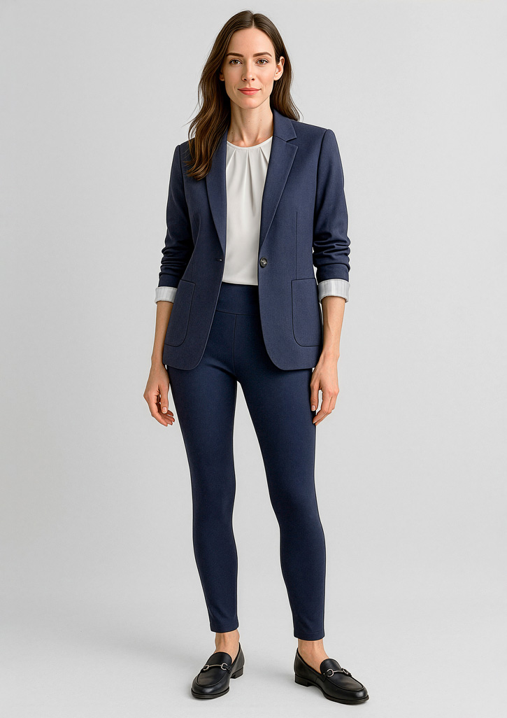 Womens Scuba Ponte High-rise Pull-on Corporate Legging Navy