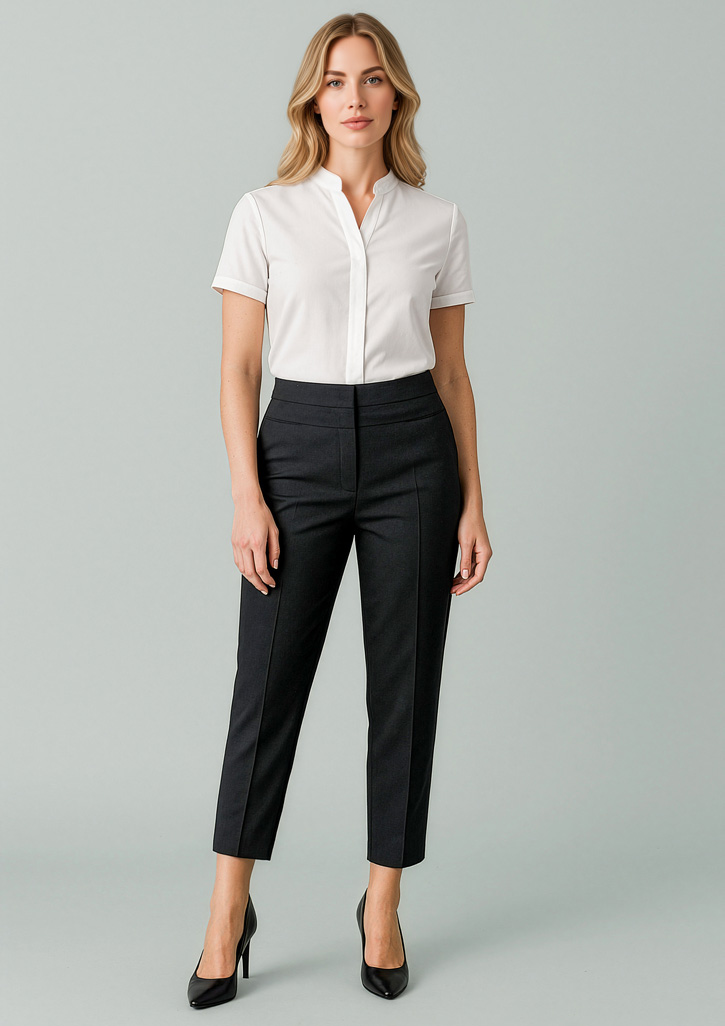 Womens Renew 7/8 Mid-Waist Slim Leg Pant Pencil Black