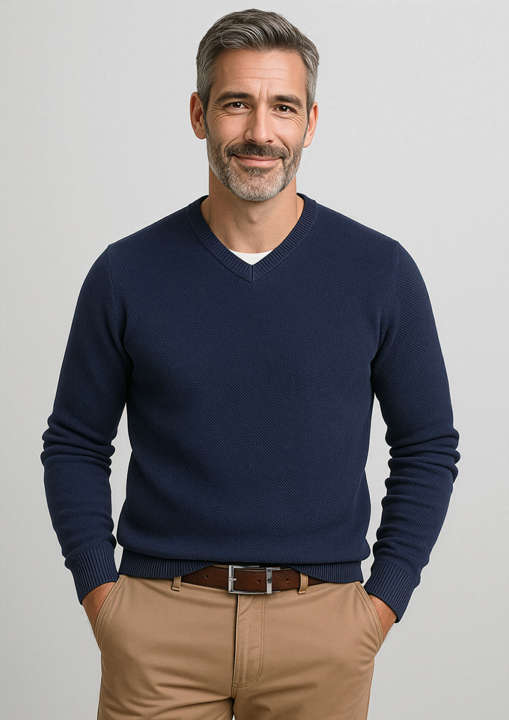 Mens Osaka Pineapple Knit Jumper Navy