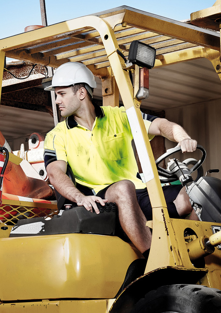 Mens Hi Vis Squad Short Sleeve Polo Yellow/Navy