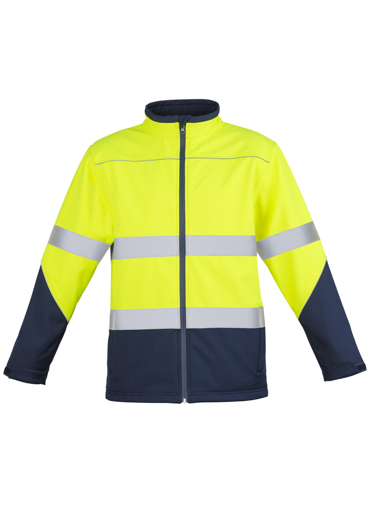Unisex Hi Vis Softshell Jacket Yellow/Navy