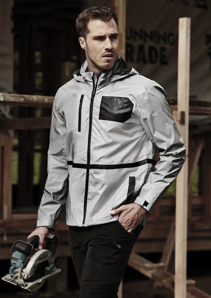 Unisex Streetworx Reflective Waterproof Jacket Reflective Silver