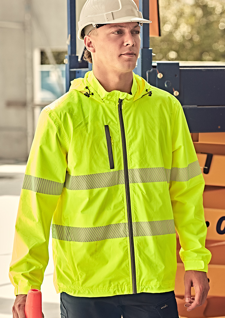 Unisex Super Light Segmented Tape Packable Rain Jacket Yellow