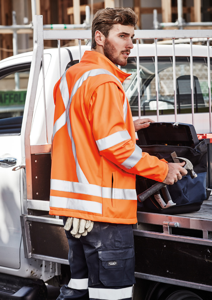 Unisex Hi Vis X Back 2 In 1 Softshell Jacket Orange