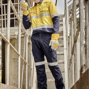 Mens Orange Flame Taped Cargo Pant (Regular) Navy