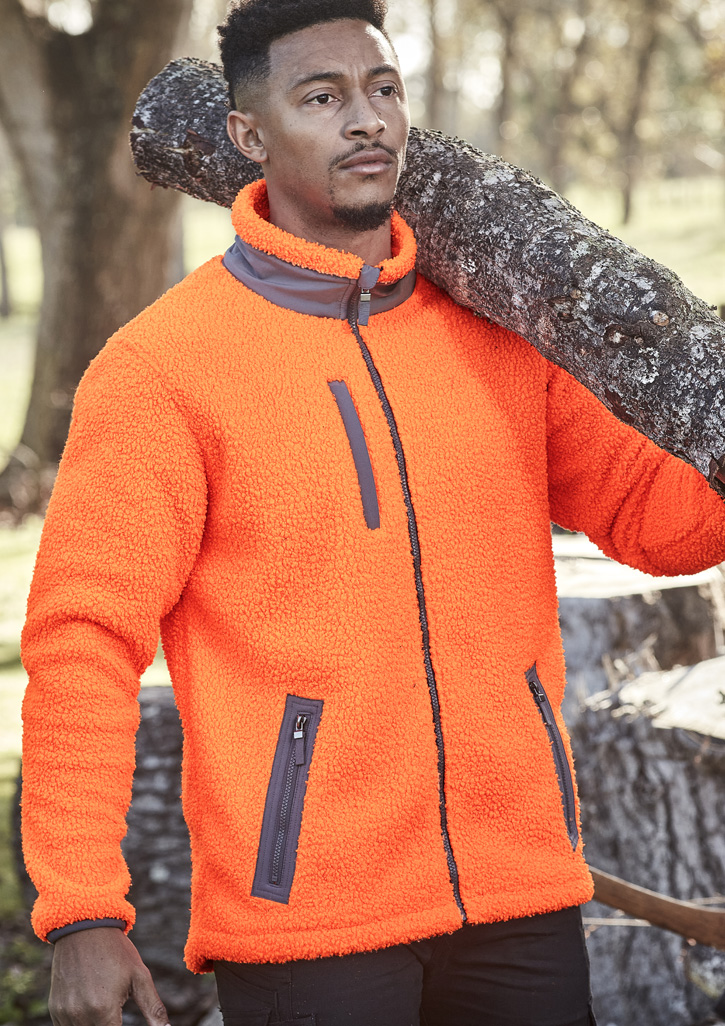 Unisex Streetworx Full Zip Sherpa Fleece Orange