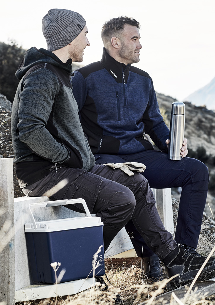 Unisex Streetworx Reinforced Knit 1/2 Zip Pullover Navy