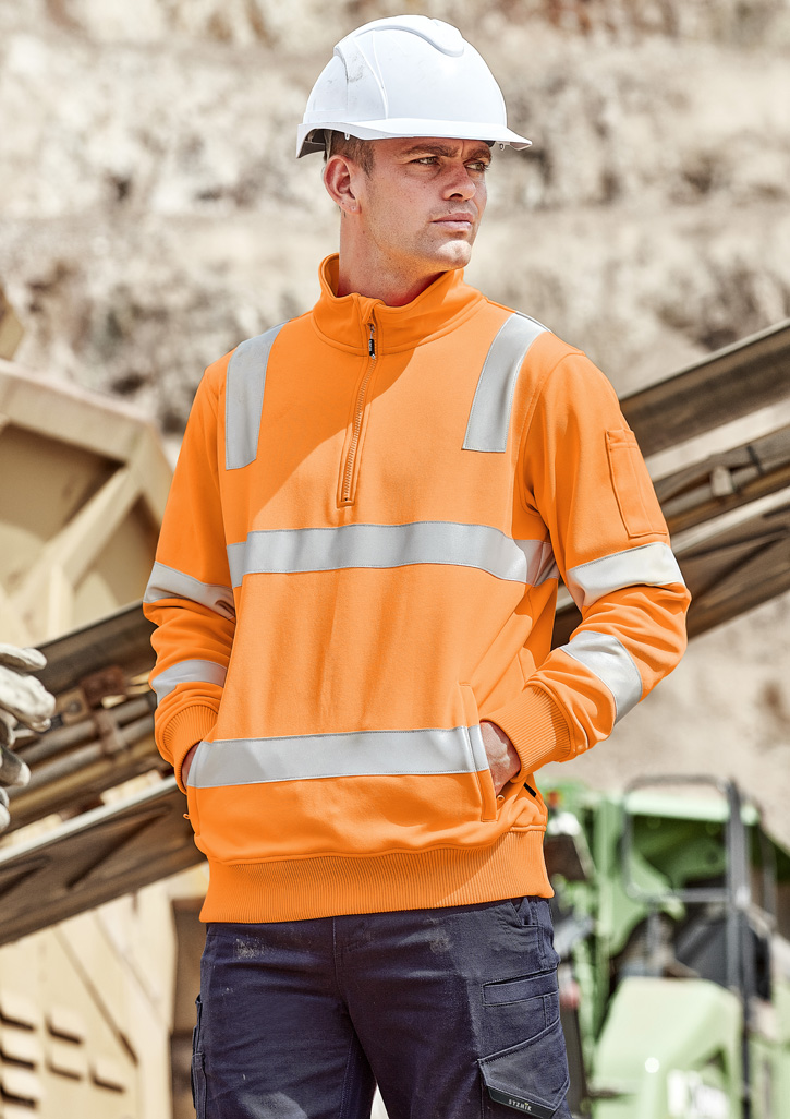Unisex Hi Vis VIC Rail 1/4 Zip Pullover Vic Rail Orange