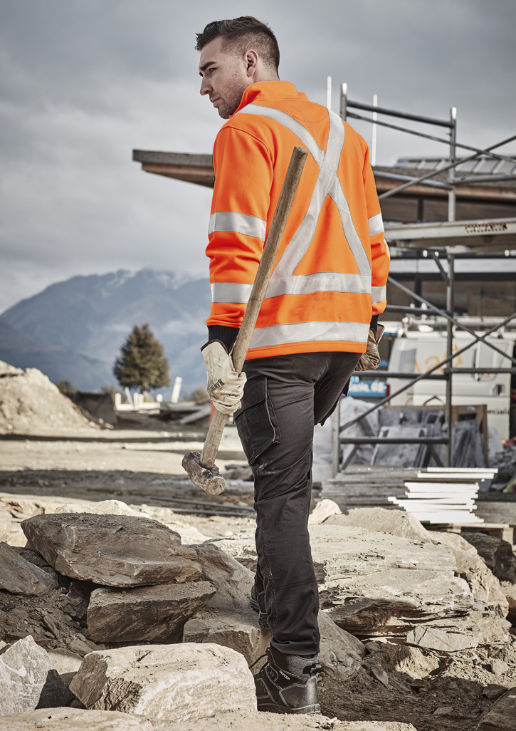 Unisex Hi Vis X Back Rail Jumper Orange