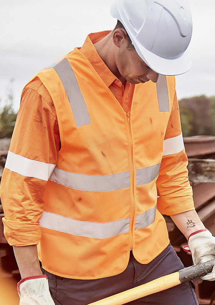 Unisex Hi Vis VIC Rail Zip Vest VIC Rail Orange